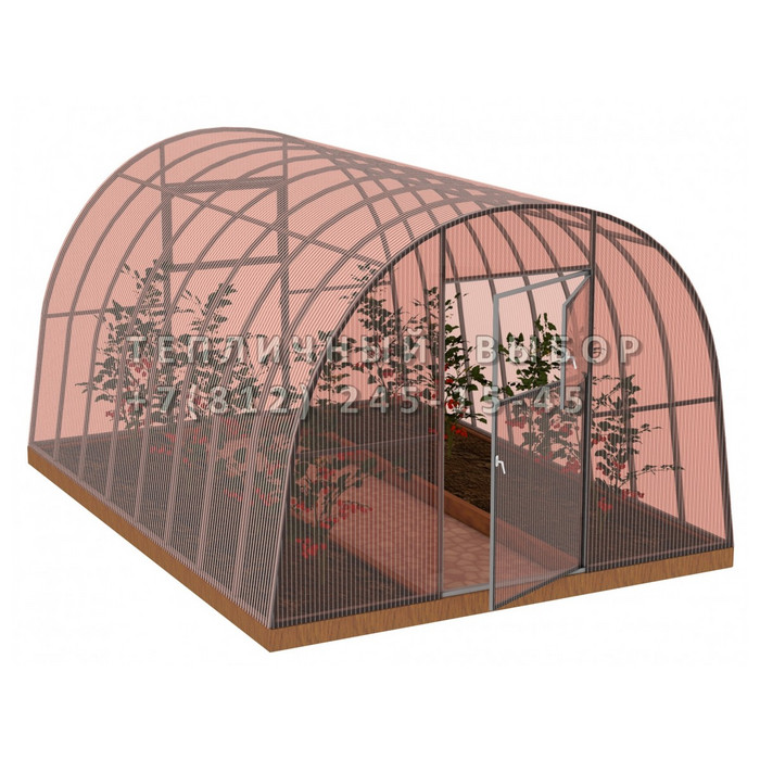Теплица из поликарбоната-фито Арочная 2,5х8 h=2 м профиль 30х30 мм