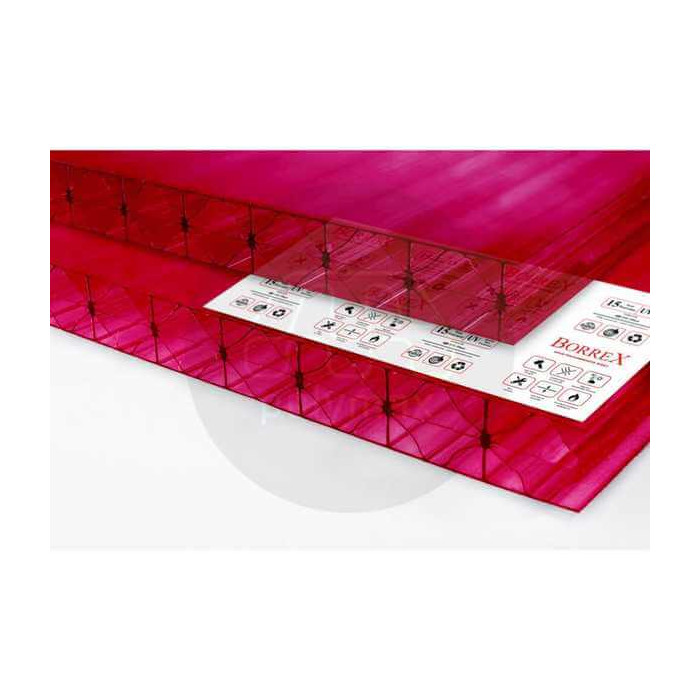 Сотовый поликарбонат 25 мм BORREX гранат 2100х12000 мм