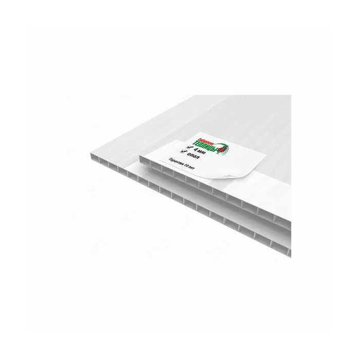 Сотовый поликарбонат 4 мм СИБИРСКИЕ ТЕПЛИЦЫ опал 2100х6000 мм