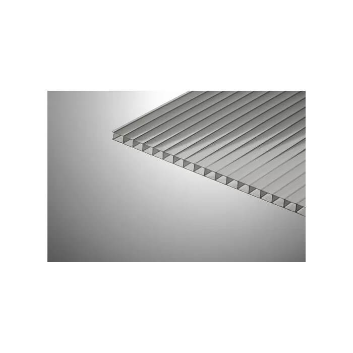 Сотовый поликарбонат 8 мм ПОЛИГАЛЬ ПРАКТИЧНЫЙ серебро 2100х12000 мм